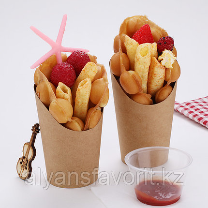 ЕcoSnack Cup L - упаковка для картофеля фри,снеков и поп корна. 720 мл. РФ, фото 2