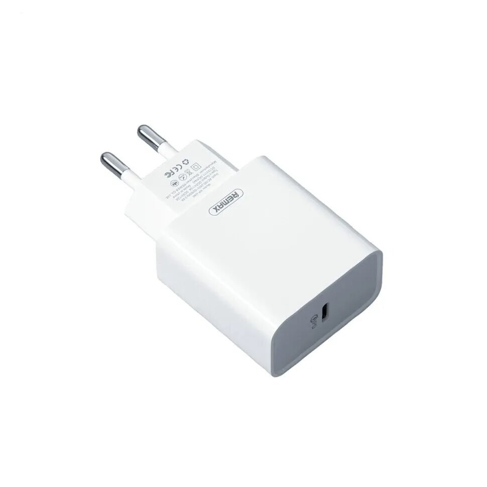 Сетевой адаптер с быстрой зарядкой Remax RP-U46 PD (USB-C, 18W, White) - фото 2 - id-p80062727