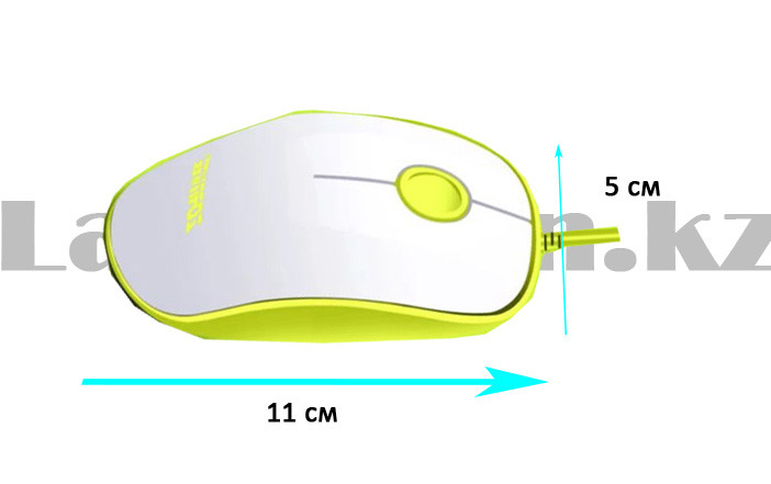 Компьютерная мышь проводная бесшумная оптическая с подсветкой USB Zornwee L200 Backlit Mute зеленая - фото 5 - id-p80334806