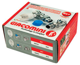 Комплект термо прямой 1/2 (термо головка, клапан) Giacomini - фото 1 - id-p80337085