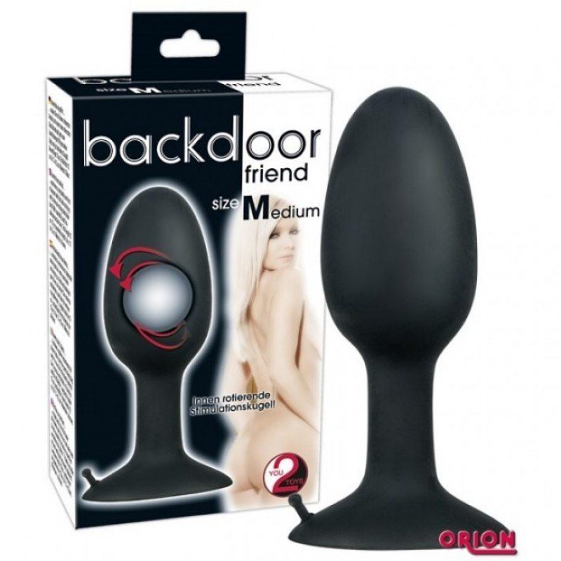 Анальная втулка "Backdoor" со смещённым центром тяжести, 3.2 см, силикон
