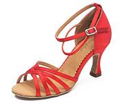 Туфли бальные женские сатин Alaia BR30016S Sansha Цвет Красный Размер 9
