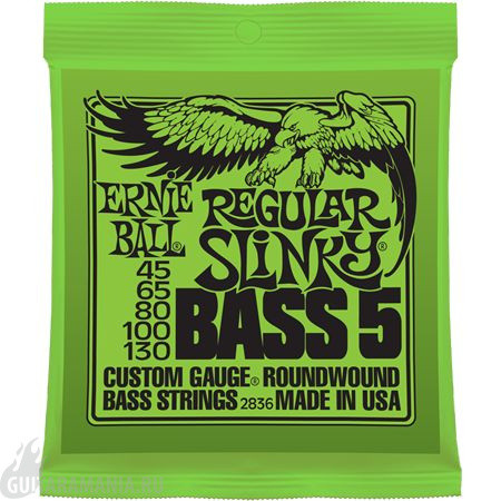 Комплект струн для 5-струнной бас-гитары, 45-130, никель, Ernie Ball 2836, фото 1