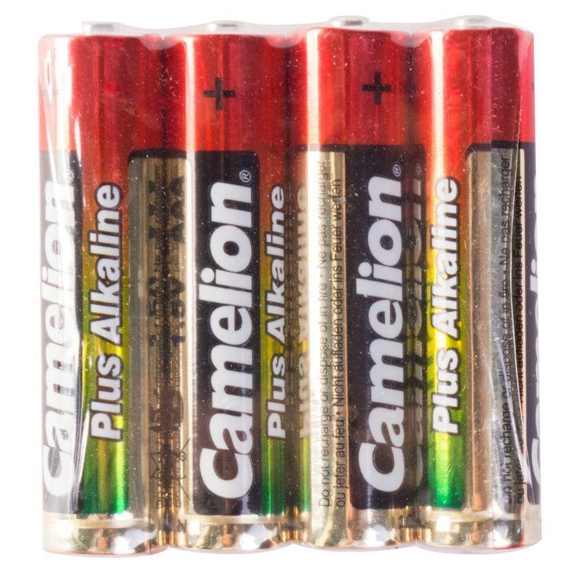 Батарейка Camelion AAA LR03-SP4, Plus Alkaline, 1.5V, 1250 mAh, (4 шт)