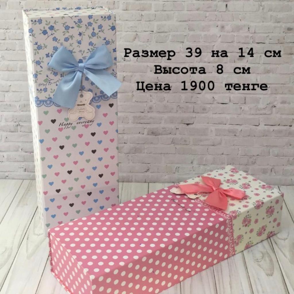 Подарочная коробка " Розовый бантик " 14 х 8 х 39 см