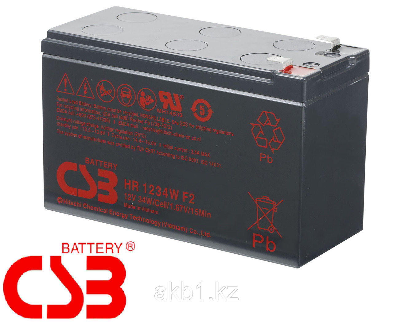 Аккумулятор CSB HRL 1234W (12В 9Ач) - фото 1 - id-p80351103