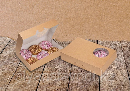 ECO DONUTS M - упаковка для пончиков, размер 185*270*55 мм. РФ, фото 2