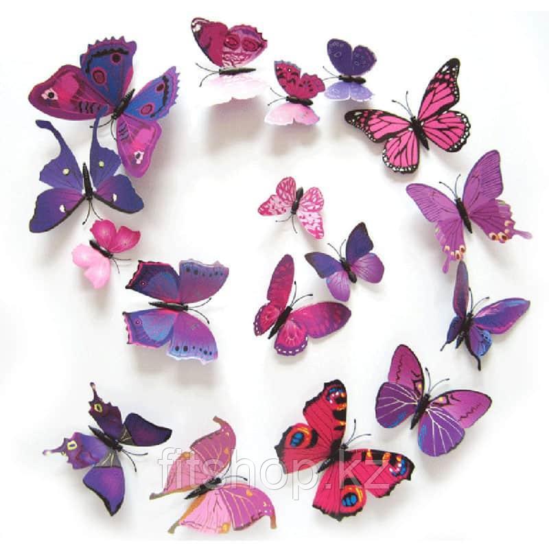 Декоративные 3D бабочки на стену/ холодильник, для декора интерьера