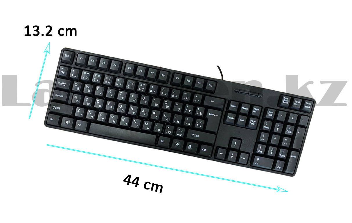 Клавиатура проводная бесшумная USB Wired Fashion Waterproof Keyboard AR-680 черная - фото 2 - id-p80376805