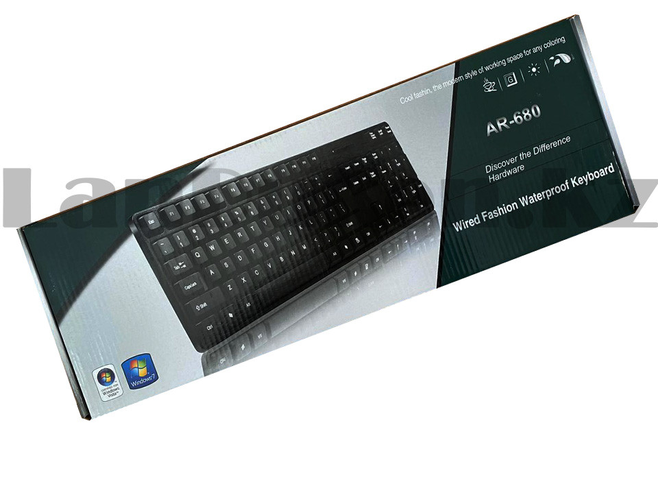 Клавиатура проводная бесшумная USB Wired Fashion Waterproof Keyboard AR-680 черная - фото 10 - id-p80376805