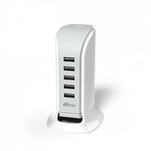 Зарядное устройство сетевое Ritmix RM-5055AC белый 5 USB