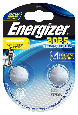 Элемент питания Energizer Ultimate CR2025 -2 штуки в блистере (усиленные)
