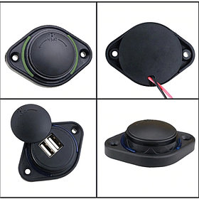 Автомобильная USB зарядка компактная низкопрофильная 12 - 24V
