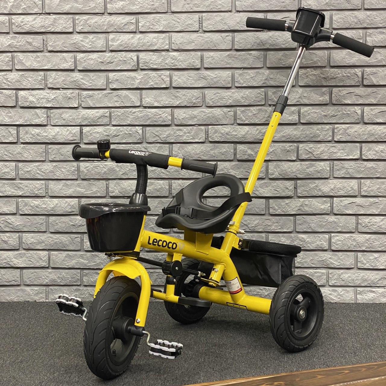Трёхколёсный велосипед с ручкой NINO T-100 Yellow ,,LECOCO Italy''