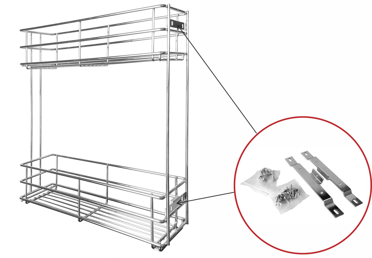 Выдвижная корзина для кухни BELLA KR25/1/3/200/L на направляющих скрытого монтажа - фото 2 - id-p80385986