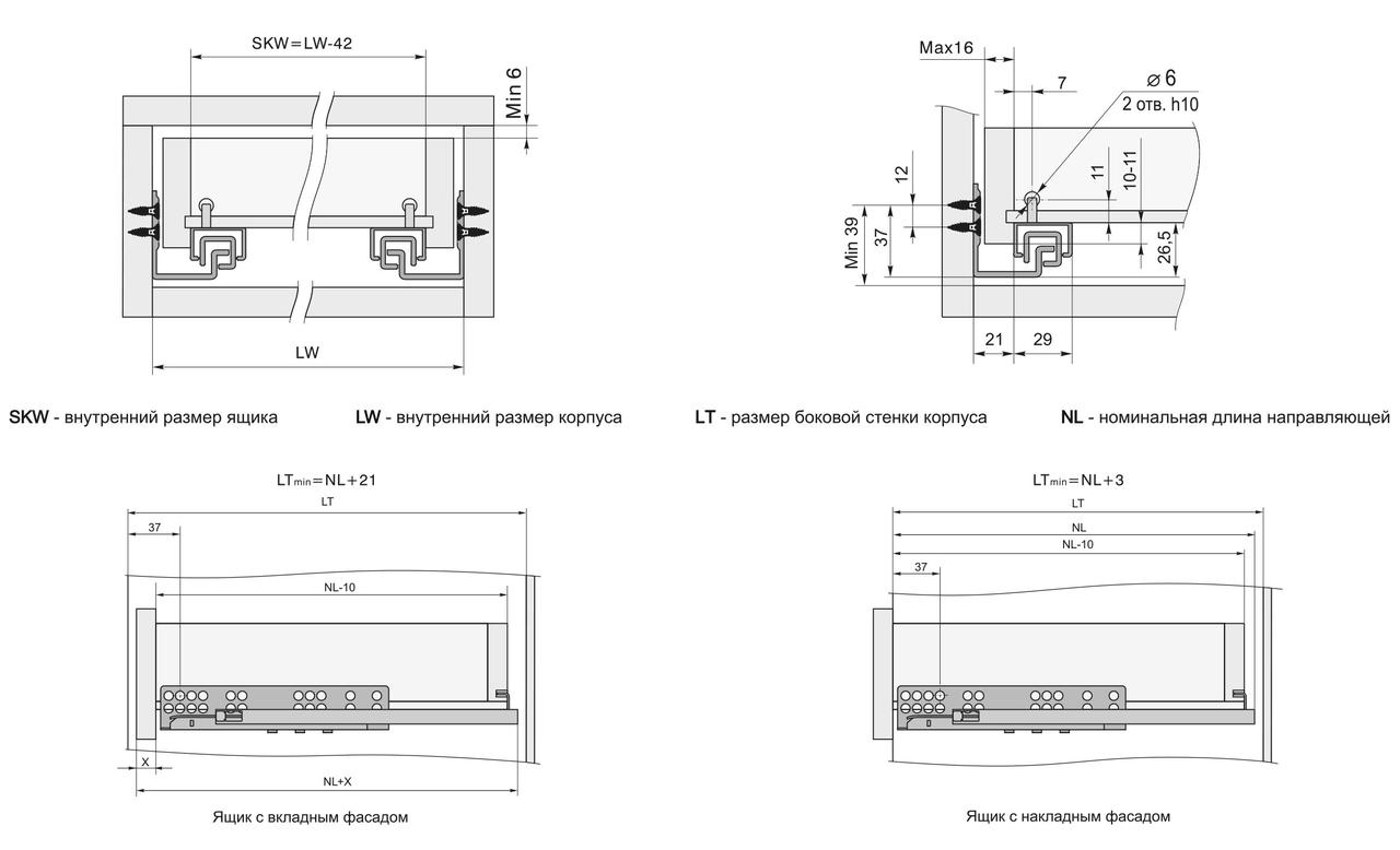 Направляющие механизмы скрытого монтажа DB4461Zn/500 - фото 4 - id-p80386014