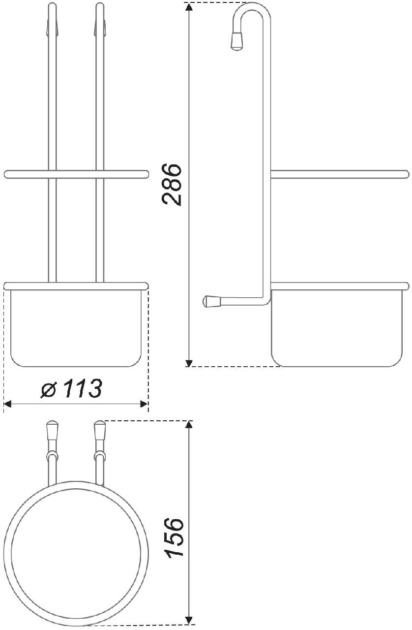 Навесной стакан для столовых приборов SRK502/CP - фото 2 - id-p80386034