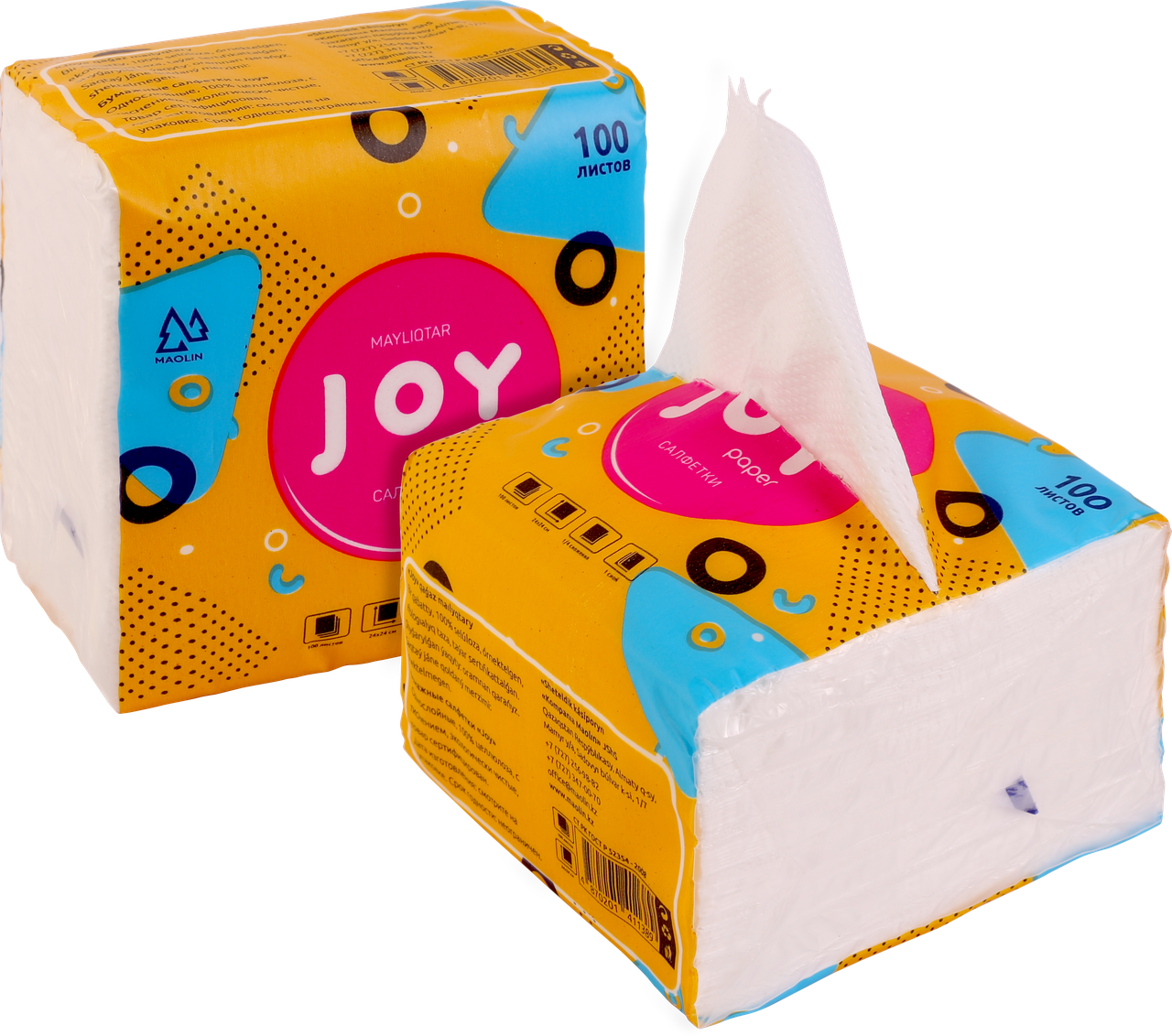 Салфетки целлюлозные "Joy" - 100 листов