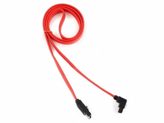 Кабель интерфейсный SATA Cablexpert CC-SATAM-DATA90-0.8M, 80см, угловой разъем, 7pin/7pin, защелка,
