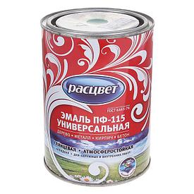Эмаль Расцвет пф-115 глянцевая,красная, 0,9 кг