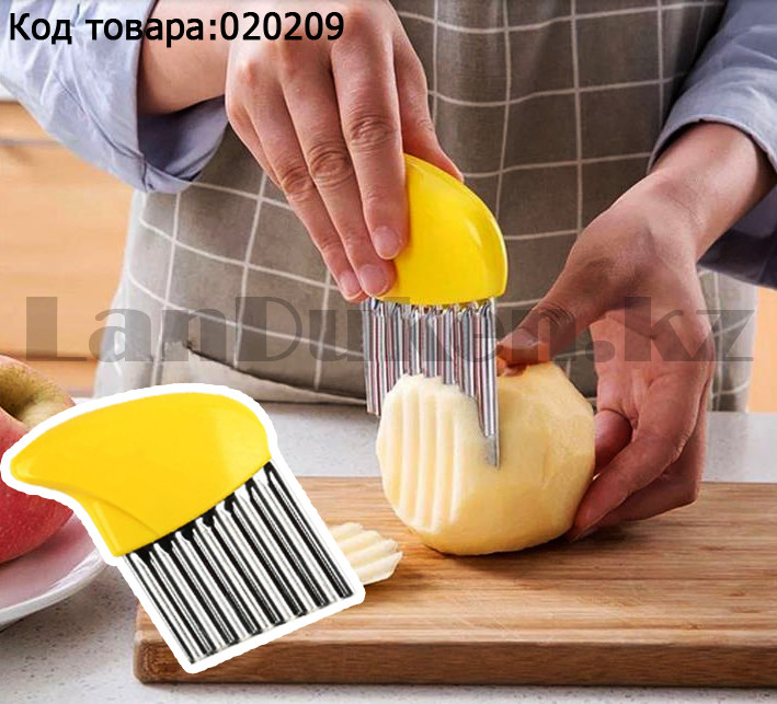 Волнистый нож для овощей фруктов фри слайсер гофрированный нож из нержавеющей стали, фото 1