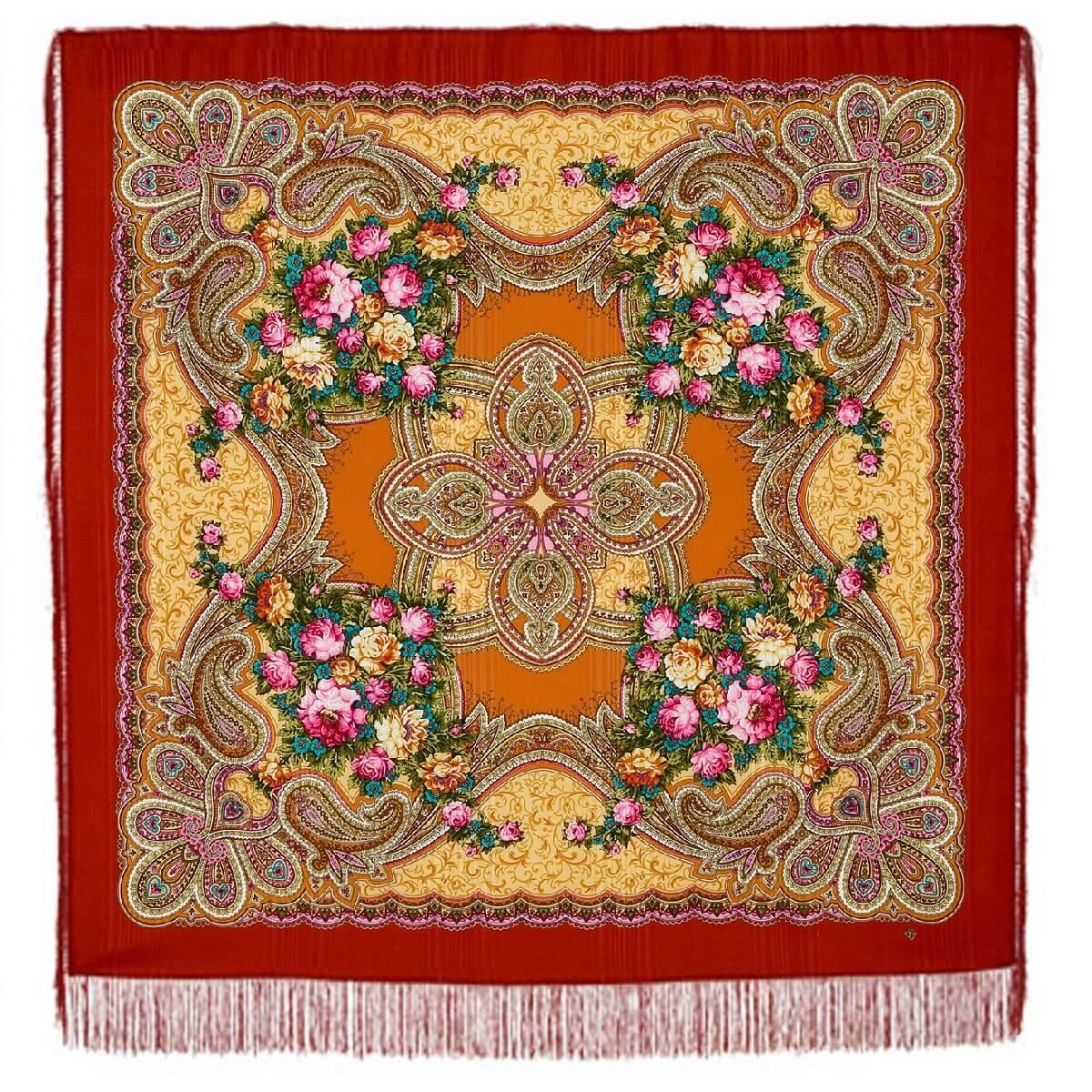 Павлопосадский платок Любви желанная пора 1537-2 (146х146 см)