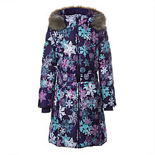 Пальто для девочек Huppa YACARANDA, лилoвый с принтом - 116