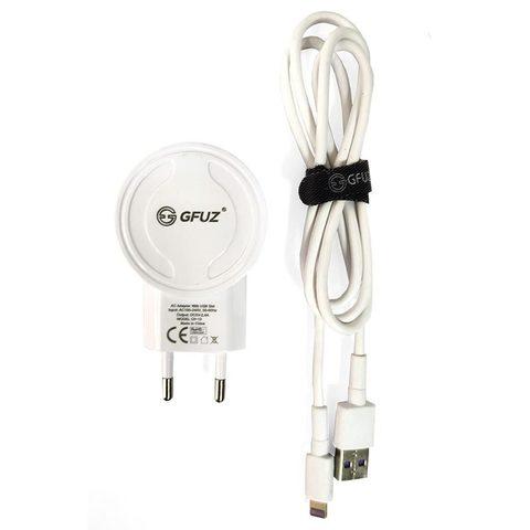 Зарядное устройство сетевое с 2-мя портами и кабелем USB GFUZ {2,4A; Fast Charging} (с разъемом Type-C) - фото 3 - id-p80436433