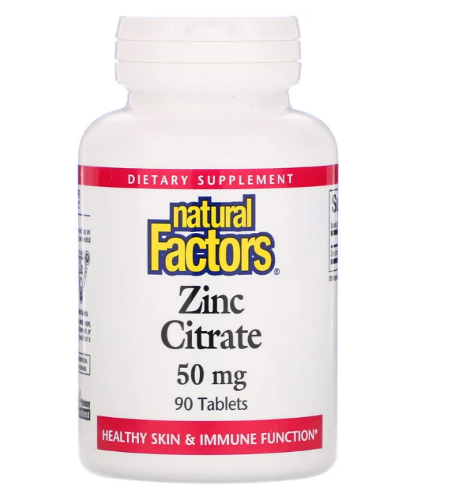 Natural Factors, Цитрат цинка, 50 мг, 90 таблеток - фото 1 - id-p80449463