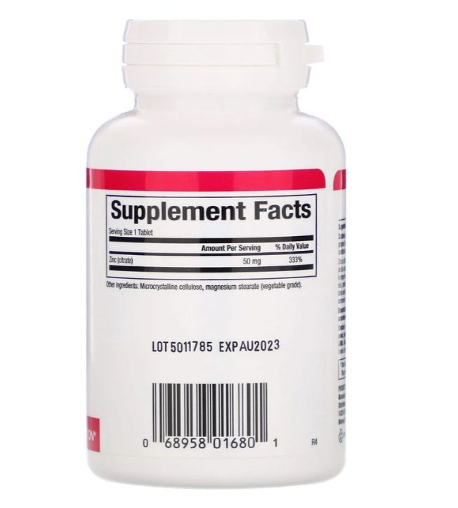 Natural Factors, Цитрат цинка, 50 мг, 90 таблеток - фото 2 - id-p80449463