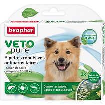 Beaphar биокапли от паразитов для собак средних пород, 3 пипетки, VETO pure