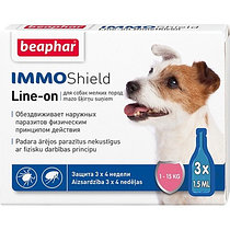 Beaphar Капли от паразитов для собак мелких пород, 3 пипетки, IMMO Shield Line-on