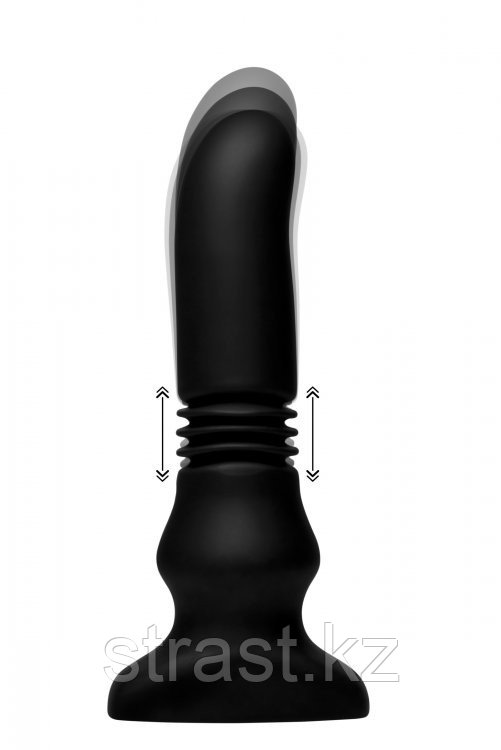 XR Brands Silicone Vibrating & Thrusting Plug with Remote Control - Вибромассажер с фрикциями, 17,1х4.6 см