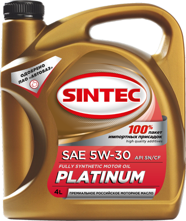 Масло моторное синтетическое SINTEC PLATINUM SAE 5W-30 API SL/CF (4 л)