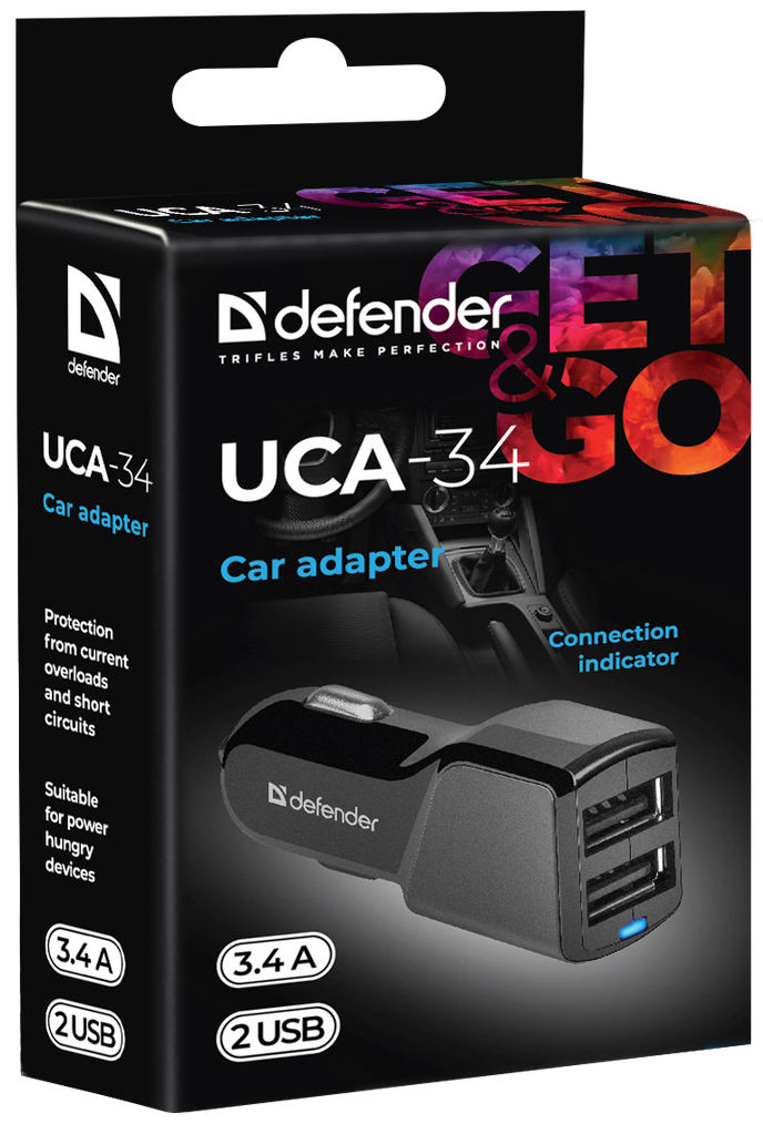 Автомобильный адаптер Defender UCA-34 (2xUSB, 5V/3.4А) - фото 3 - id-p76641832