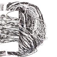 Штора-лапша веревочная «Кисея-занавес из нитей» {3 x 3 метра} (Черно-Белый / с бусинами)
