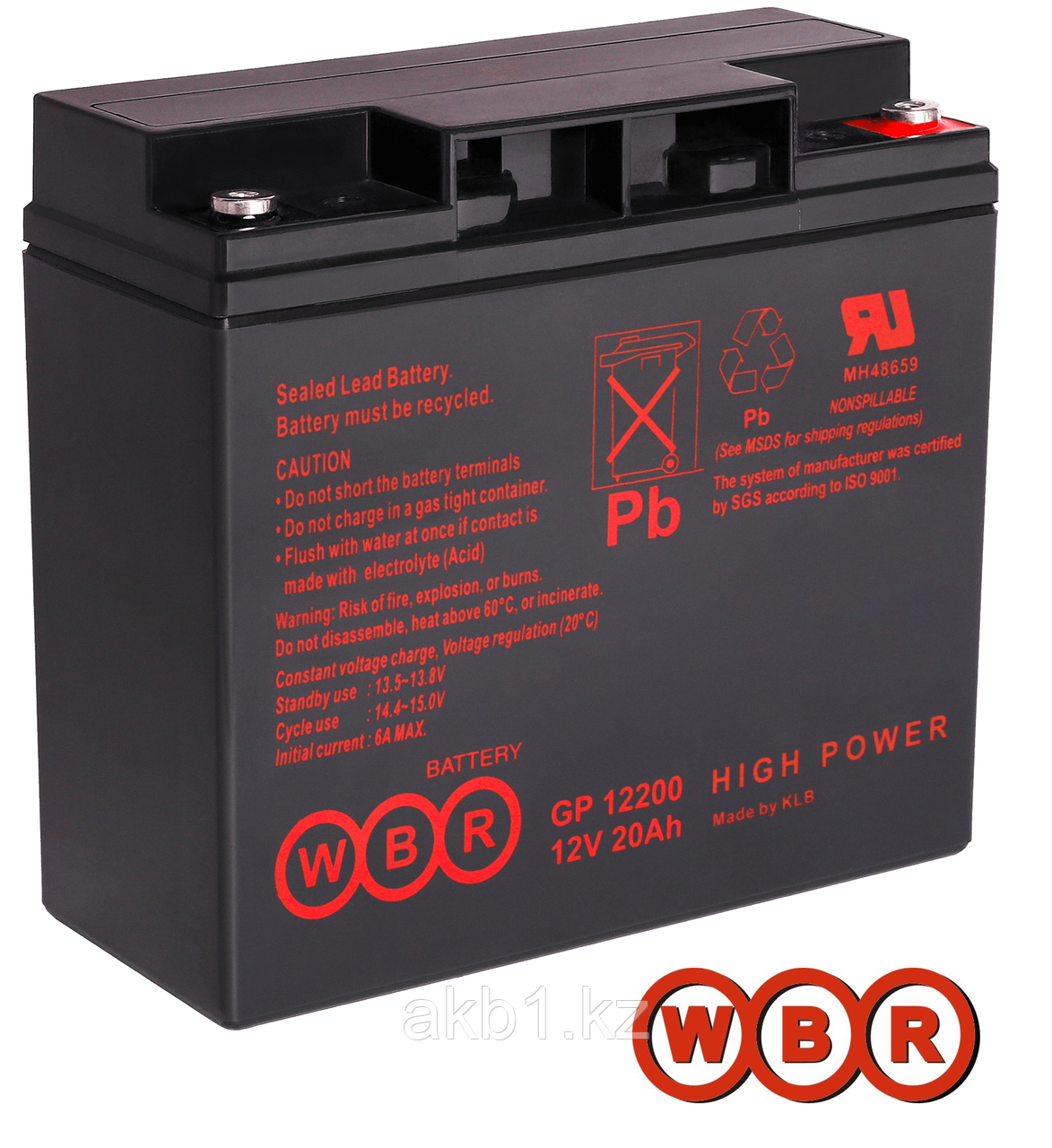 Аккумулятор WBR GP 12200 (12В /20Ач) - фото 1 - id-p73180443