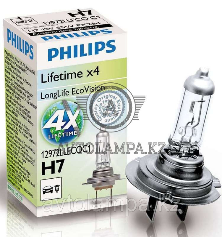 12972LLECOC1 H7 Philips LongLife EcoVision  Штатная галогенная лампа