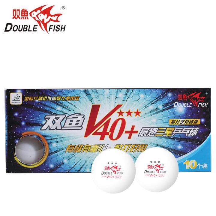 Мячи для настольного тенниса Double Fish V40+ 10 шт. в упаковке (цвет белый)