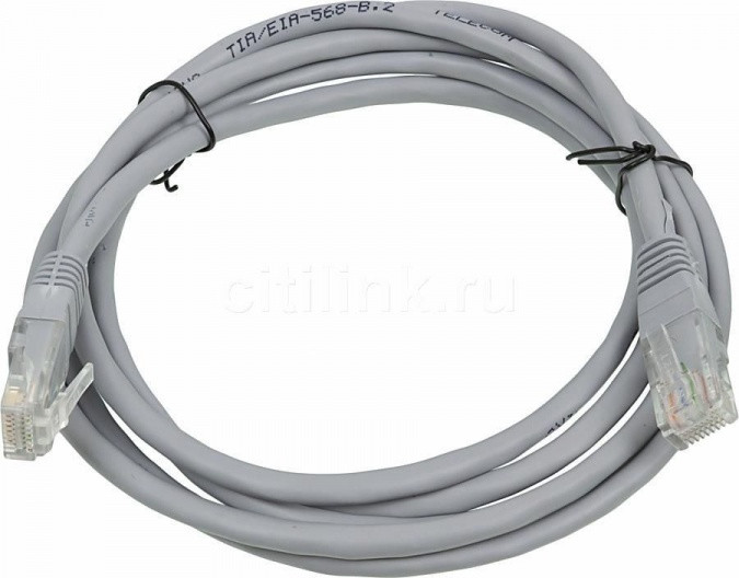 Патч-корд UTP Ritmix RCC-080 литой, кат.5e, 3m, CCA