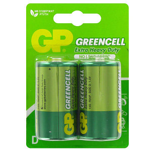 Батарейки GP Greencell 13G-2CR2 (LR20), 2 шт.