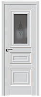 Дверь межкомнатная 26U Серебро Аляска, Кристалл графит, 900