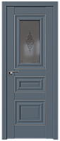 Дверь межкомнатная 26U Серебро Антрацит, Кристалл графит, 800