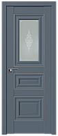 Дверь межкомнатная 26U Серебро Антрацит, Кристалл матовый, 900