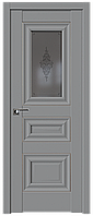 Дверь межкомнатная 26U Серебро Манхэттен, Кристалл графит, 800