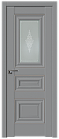 Дверь межкомнатная 26U Серебро Манхэттен, Кристалл матовый, 800