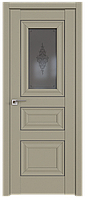 Дверь межкомнатная 26U Серебро Шеллгрей, Кристалл графит, 800