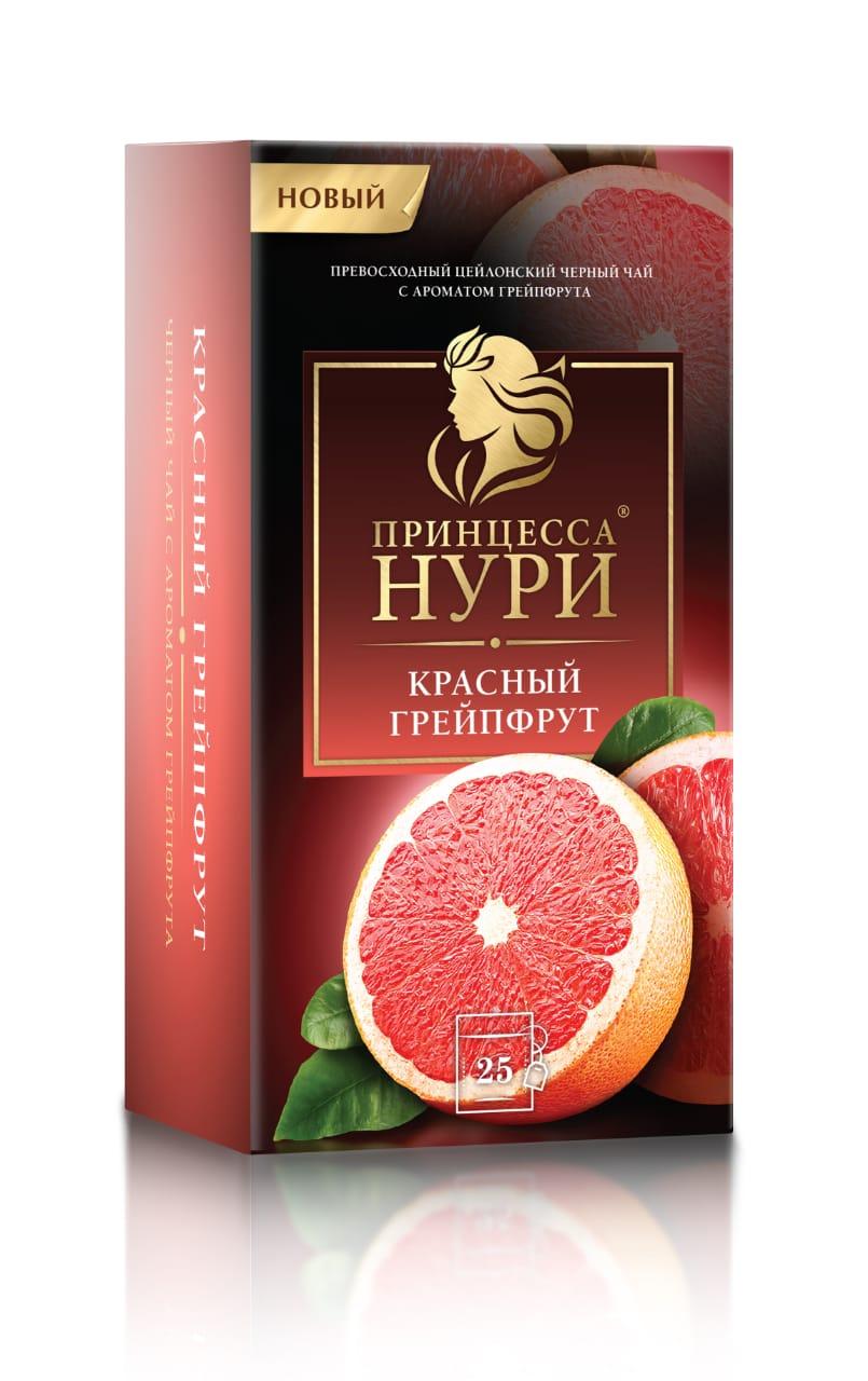 Чай ПРИНЦЕССА НУРИ "Красный Грейпфрут" черный 25 пакетов
