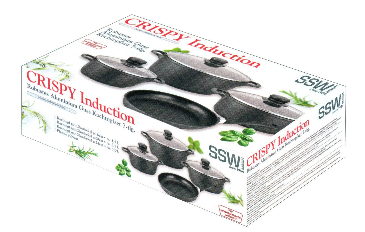 Ыдыс-аяқ жинағы: 3 қазан + таба "Crispy Induction" 1,5 л 2,5 л 5,0 л (SSW Berlin, Германия) - фото 2 - id-p80710859