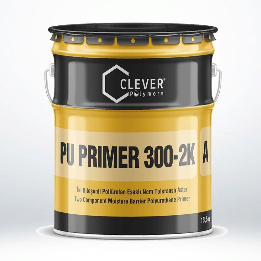 Полиуретановая грунтовка, лак для бетона Clever PU PRIMER 300-2K, 13,5+4 кг - фото 1 - id-p80710950